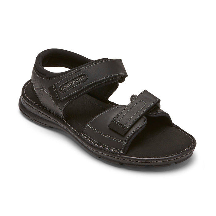 Rockport Men Darwyn Quarter Strap Sandal |CI5689| Black Lea Ii W