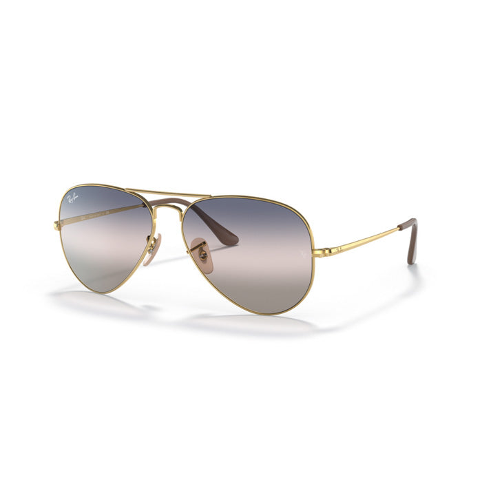 Ray Ban Aviator Metal Flat Temple |RB3689-001-GE-55| Pink Gra Blue 8056597549721